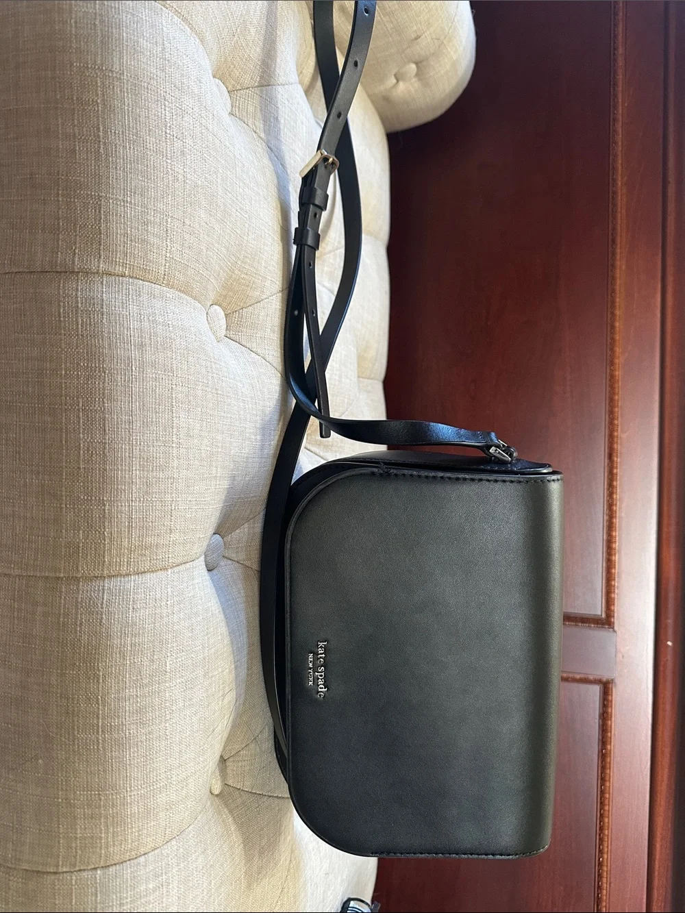 kate spade black leather crossbody saddle bag - Picture 11 of 12